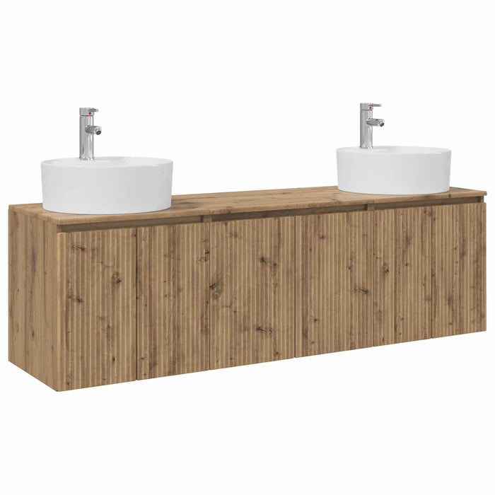 Set dulap baie 3 buc. Stejar Artizanal 49,5 x 44,5 x 65 cm WALTI