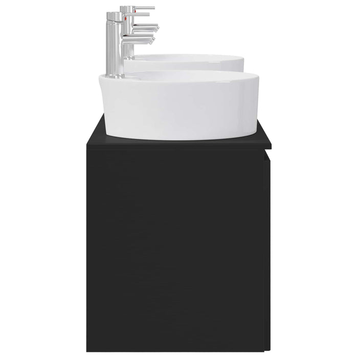Set dulap baie 3 buc. Negru 49,5 x 44,5 x 65 cm Lemn prelucrat WALTI
