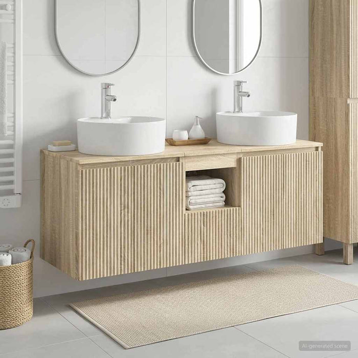 Set dulap baie 3 buc. Stejar Sonoma 49,5 x 44,5 x 65 cm WALTI
