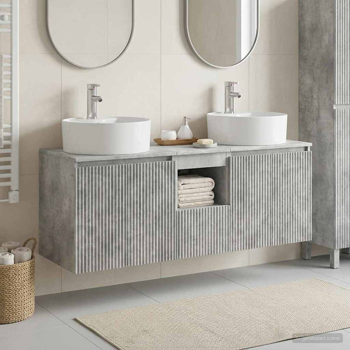 Set dulap baie 3 buc. Gri Beton 49,5 x 44,5 x 65 cm WALTI