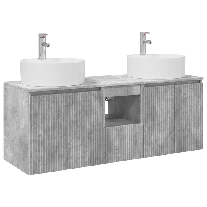Set dulap baie 3 buc. Gri Beton 49,5 x 44,5 x 65 cm WALTI