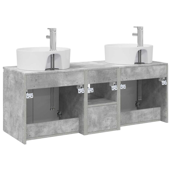 Set dulap baie 3 buc. Gri Beton 49,5 x 44,5 x 65 cm WALTI
