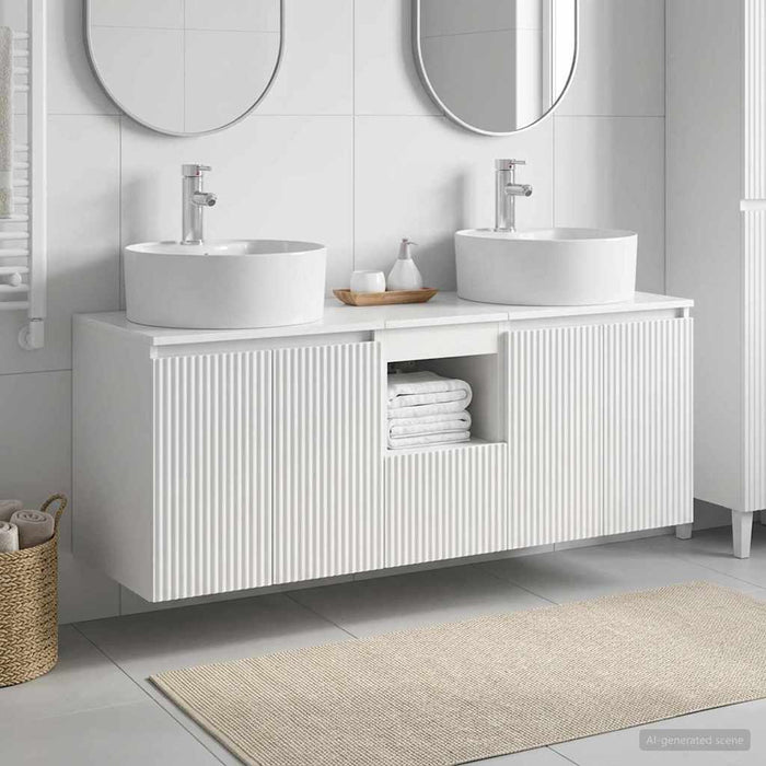 Set dulap baie 3 buc. Alb foarte lucios 49,5 x 44,5 x 65 cm WALTI