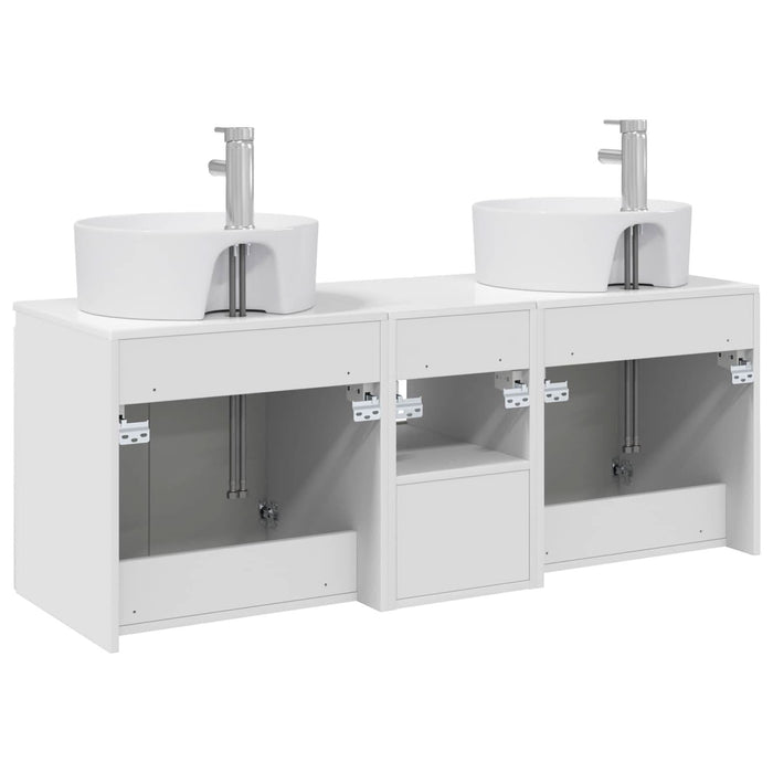 Set dulap baie 3 buc. Alb foarte lucios 49,5 x 44,5 x 65 cm WALTI