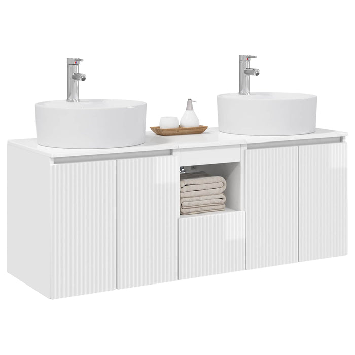 Set dulap baie 3 buc. Alb foarte lucios 49,5 x 44,5 x 65 cm WALTI
