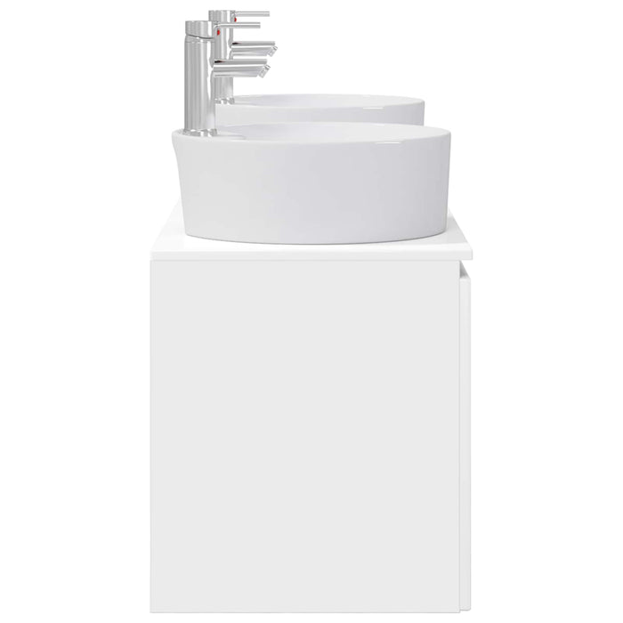 Set dulap baie 3 buc. Alb foarte lucios 49,5 x 44,5 x 65 cm WALTI
