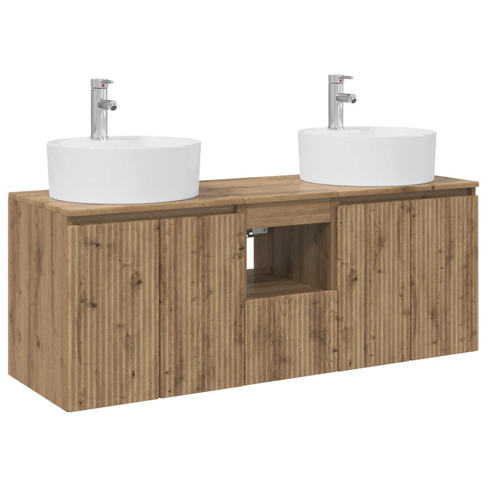 Set dulap baie 3 buc. Stejar Artizanal 49,5 x 44,5 x 65 cm WALTI