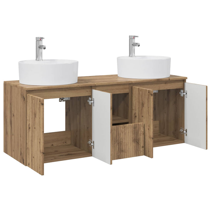 Set dulap baie 3 buc. Stejar Artizanal 49,5 x 44,5 x 65 cm WALTI