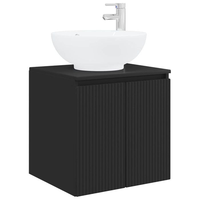Set dulap baie 3 buc. Negru 49,5 x 44,5 x 65 cm Lemn prelucrat WALTI