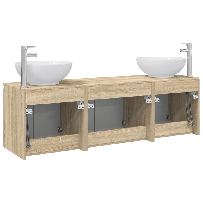 Set dulap baie 3 buc. Stejar Sonoma 49,5 x 44,5 x 65 cm WALTI