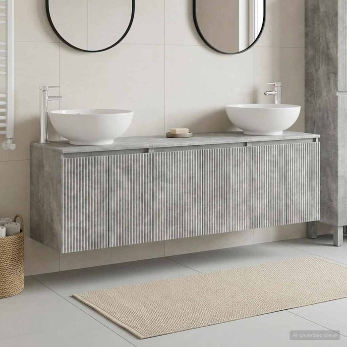 Set dulap baie 3 buc. Gri Beton 49,5 x 44,5 x 65 cm WALTI