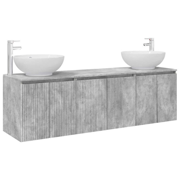 Set dulap baie 3 buc. Gri Beton 49,5 x 44,5 x 65 cm WALTI