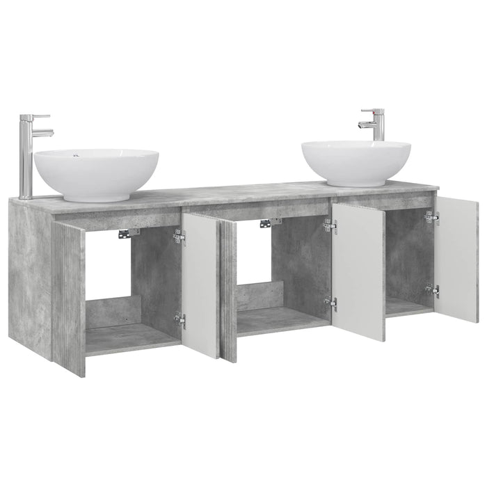 Set dulap baie 3 buc. Gri Beton 49,5 x 44,5 x 65 cm WALTI