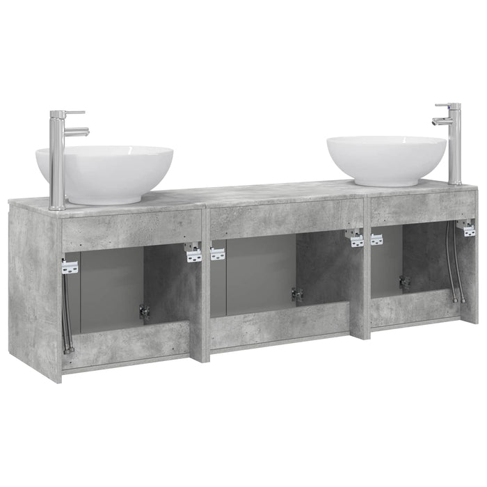 Set dulap baie 3 buc. Gri Beton 49,5 x 44,5 x 65 cm WALTI