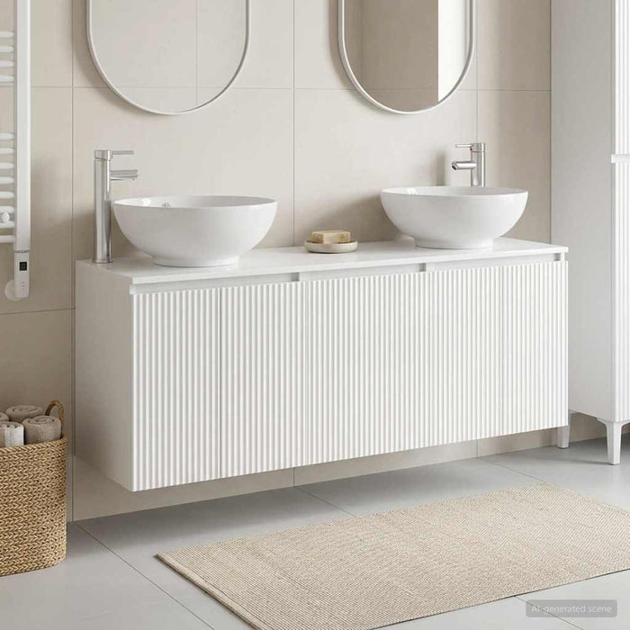 Set dulap baie 3 buc. Alb foarte lucios 49,5 x 44,5 x 65 cm WALTI