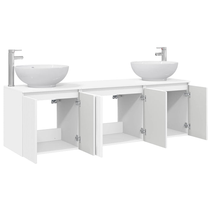 Set dulap baie 3 buc. Alb foarte lucios 49,5 x 44,5 x 65 cm WALTI