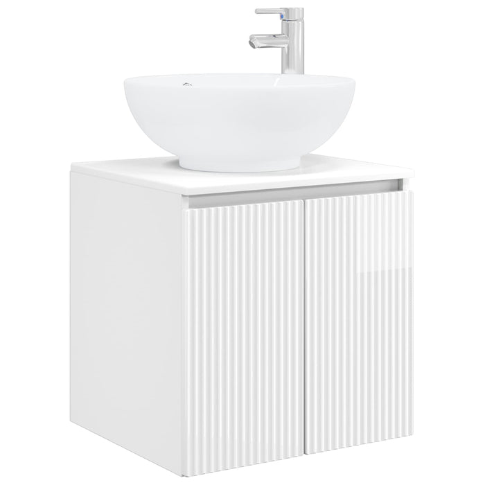 Set dulap baie 3 buc. Alb foarte lucios 49,5 x 44,5 x 65 cm WALTI