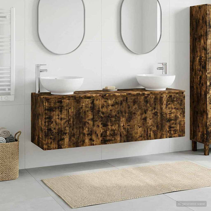 Set dulap baie 3 buc. Stejar fumuriu 49,5 x 44,5 x 65 cm WALTI