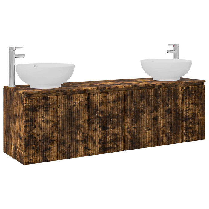 Set dulap baie 3 buc. Stejar fumuriu 49,5 x 44,5 x 65 cm WALTI