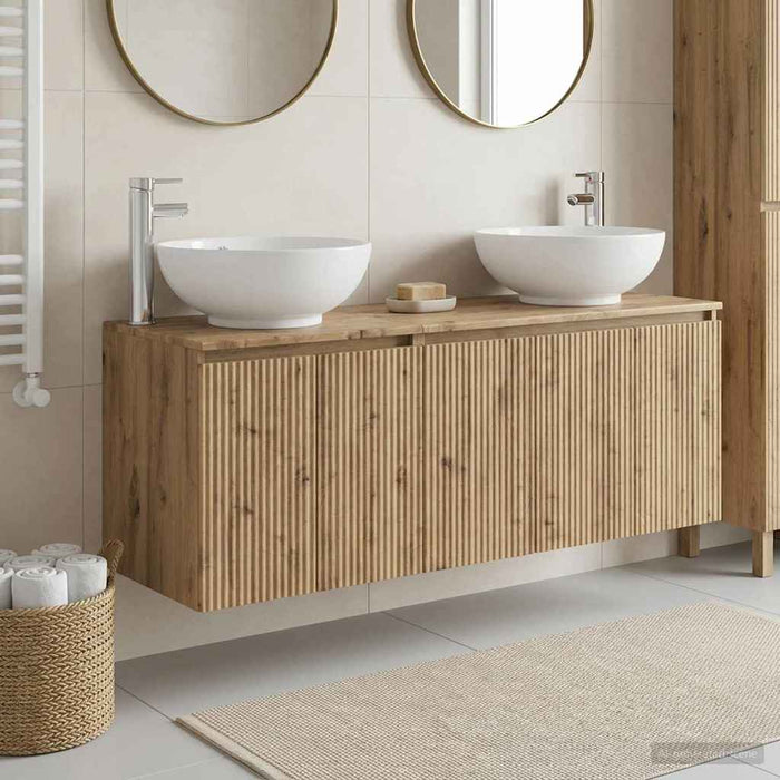 Set dulap baie 3 buc. Stejar Artizanal 49,5 x 44,5 x 65 cm WALTI