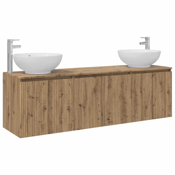 Set dulap baie 3 buc. Stejar Artizanal 49,5 x 44,5 x 65 cm WALTI