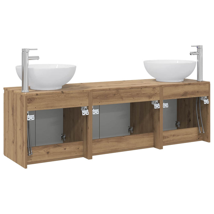 Set dulap baie 3 buc. Stejar Artizanal 49,5 x 44,5 x 65 cm WALTI