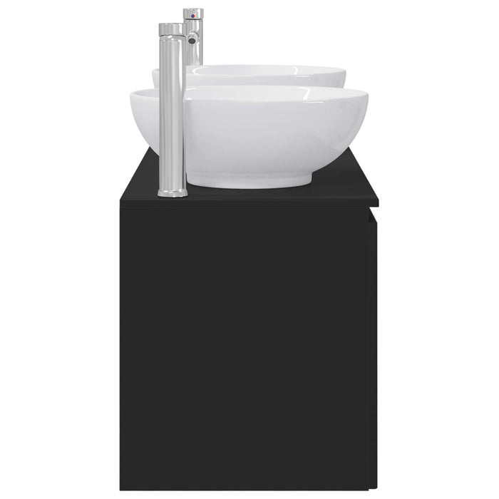 Set dulap baie 3 buc. Negru 49,5 x 44,5 x 65 cm Lemn prelucrat WALTI