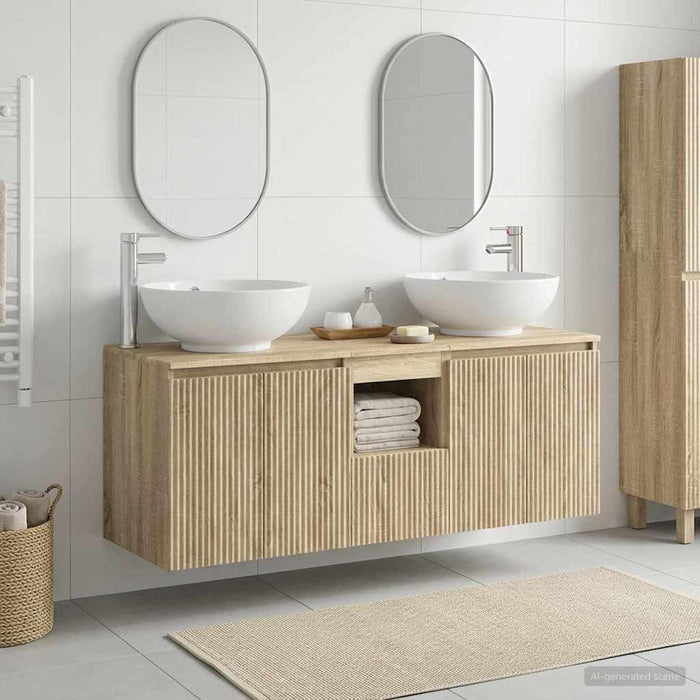 Set dulap baie 3 buc. Stejar Sonoma 49,5 x 44,5 x 65 cm WALTI