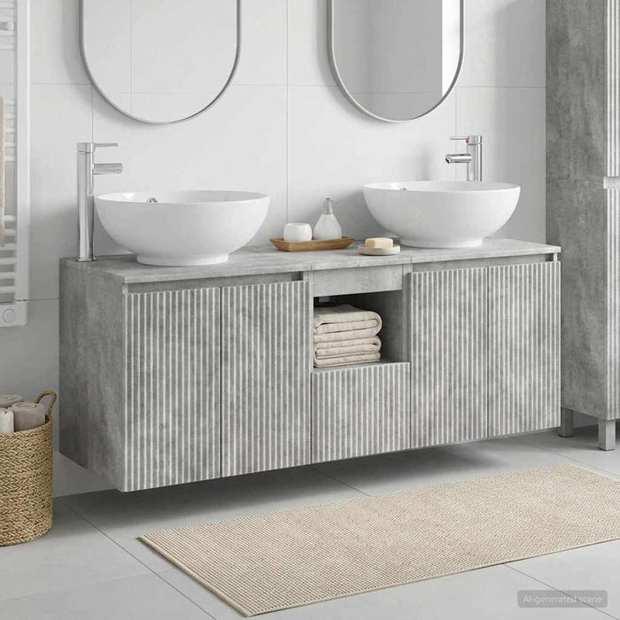 Set dulap baie 3 buc. Gri Beton 49,5 x 44,5 x 65 cm WALTI