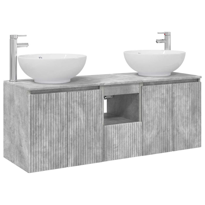 Set dulap baie 3 buc. Gri Beton 49,5 x 44,5 x 65 cm WALTI