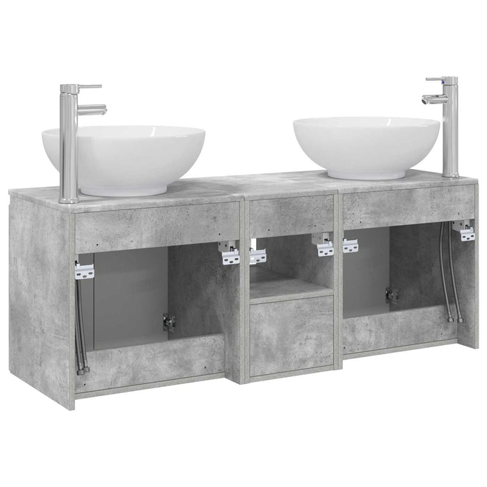 Set dulap baie 3 buc. Gri Beton 49,5 x 44,5 x 65 cm WALTI