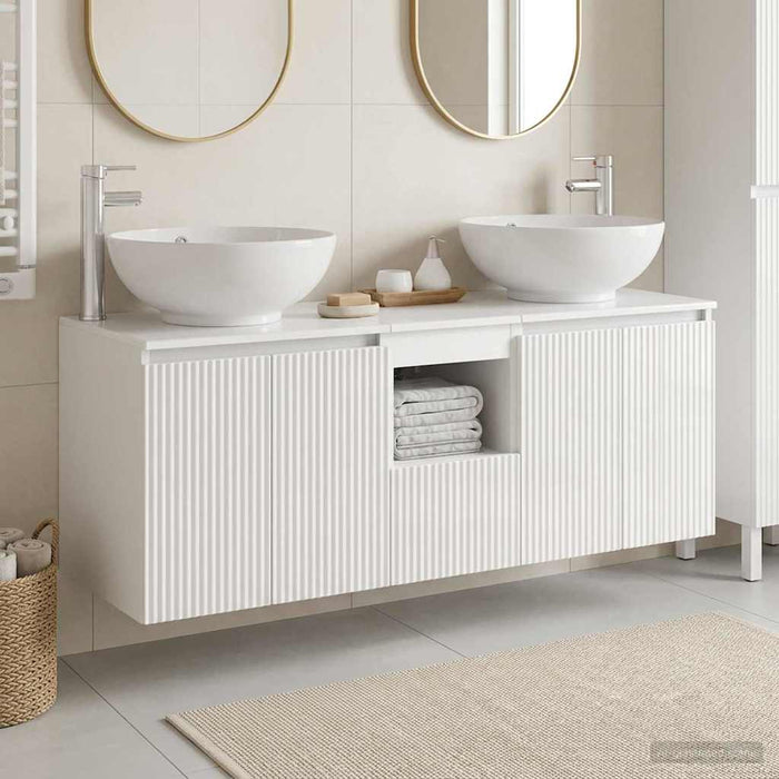 Set dulap baie 3 buc. Alb foarte lucios 49,5 x 44,5 x 65 cm WALTI