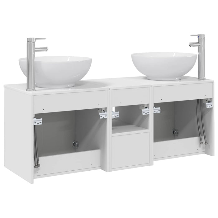 Set dulap baie 3 buc. Alb foarte lucios 49,5 x 44,5 x 65 cm WALTI