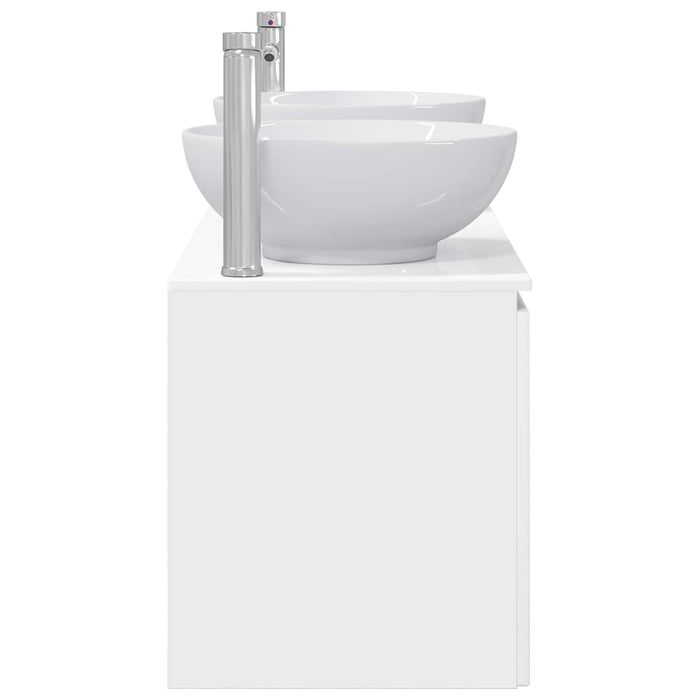 Set dulap baie 3 buc. Alb foarte lucios 49,5 x 44,5 x 65 cm WALTI