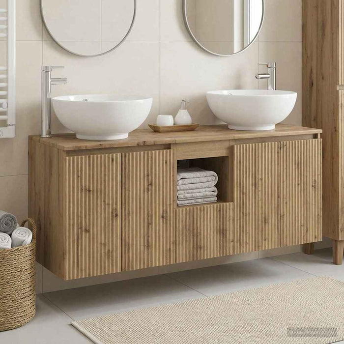 Set dulap baie 3 buc. Stejar Artizanal 49,5 x 44,5 x 65 cm WALTI