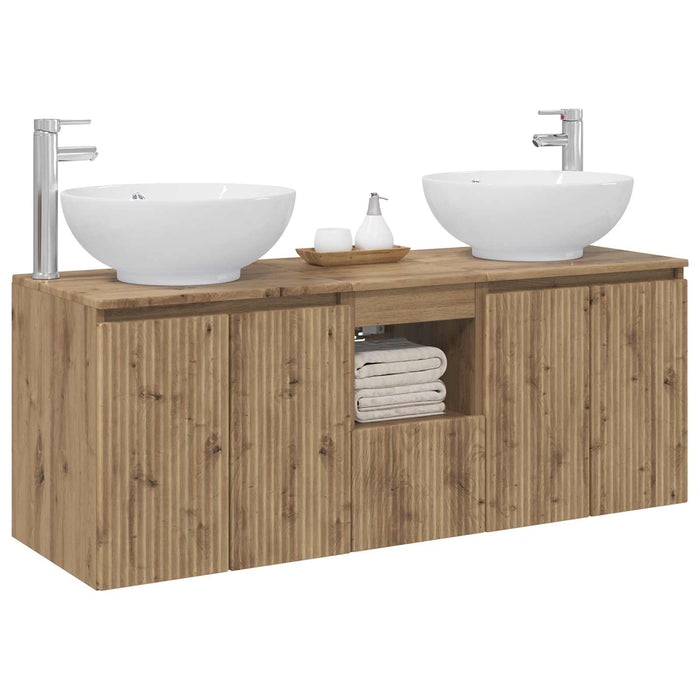 Set dulap baie 3 buc. Stejar Artizanal 49,5 x 44,5 x 65 cm WALTI