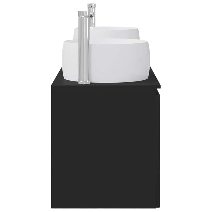 Set dulap baie 3 buc. Negru 49,5 x 44,5 x 66 cm Lemn prelucrat WALTI