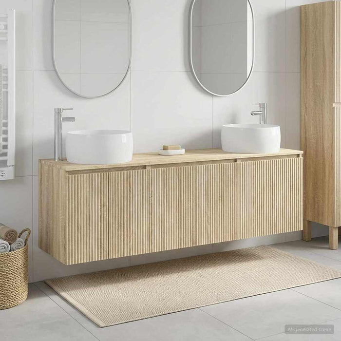 Set dulap baie 3 buc. Stejar Sonoma 49,5 x 44,5 x 66 cm WALTI