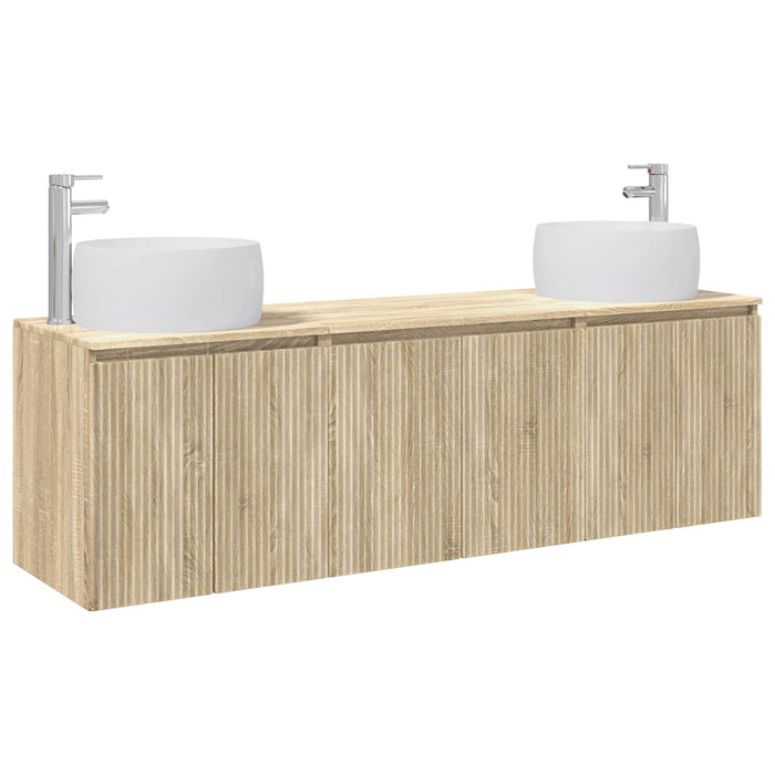 Set dulap baie 3 buc. Stejar Sonoma 49,5 x 44,5 x 66 cm WALTI