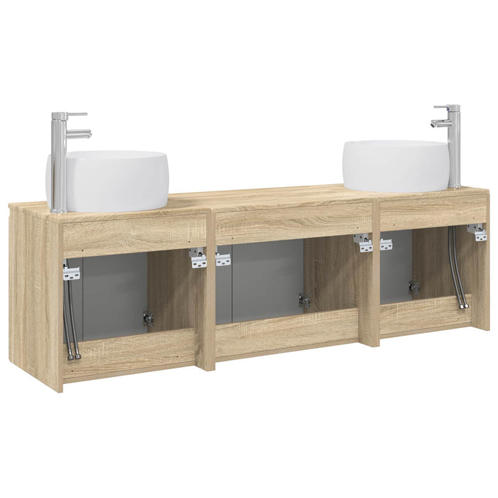 Set dulap baie 3 buc. Stejar Sonoma 49,5 x 44,5 x 66 cm WALTI