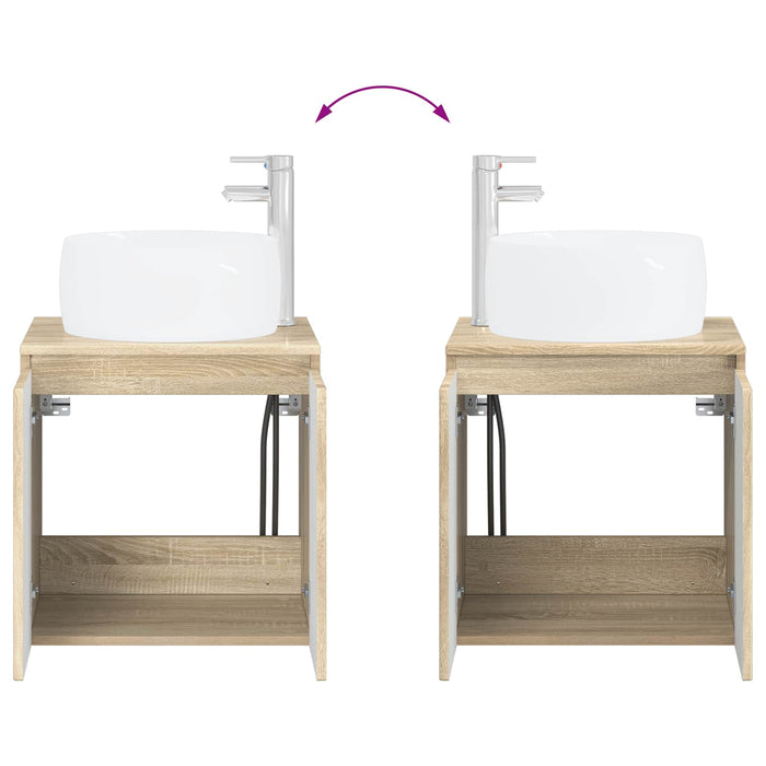 Set dulap baie 3 buc. Stejar Sonoma 49,5 x 44,5 x 66 cm WALTI