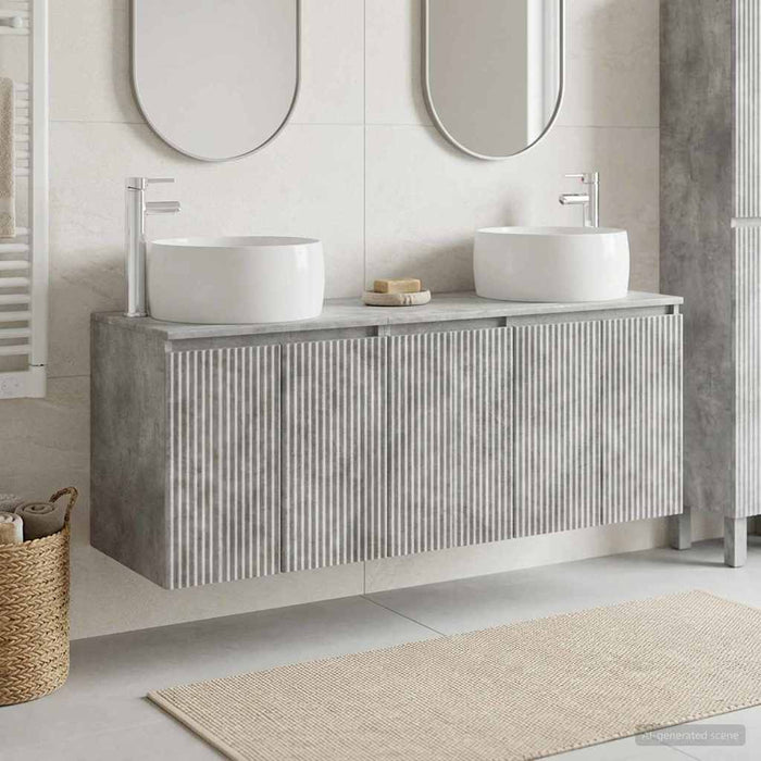 Set dulap baie 3 buc. Gri Beton 49,5 x 44,5 x 66 cm WALTI