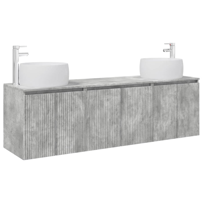Set dulap baie 3 buc. Gri Beton 49,5 x 44,5 x 66 cm WALTI