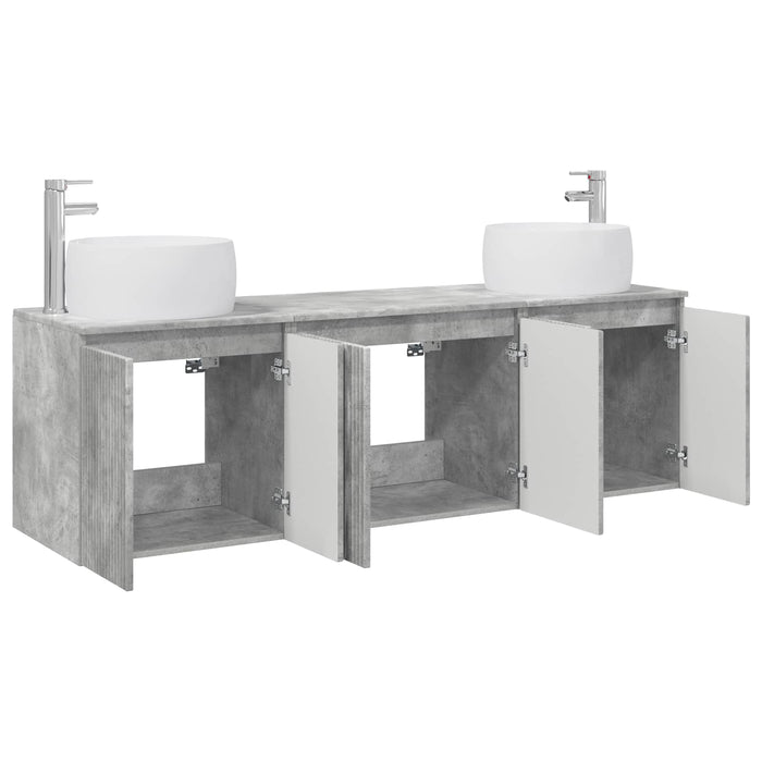 Set dulap baie 3 buc. Gri Beton 49,5 x 44,5 x 66 cm WALTI