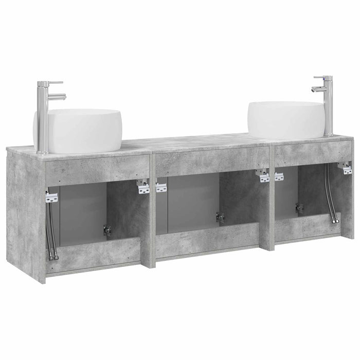 Set dulap baie 3 buc. Gri Beton 49,5 x 44,5 x 66 cm WALTI