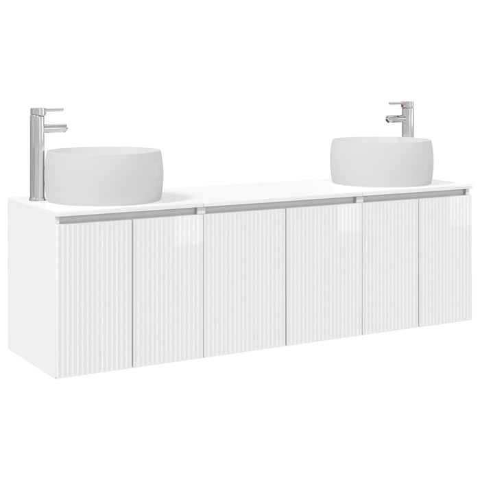 Set dulap baie 3 buc. Alb foarte lucios 49,5 x 44,5 x 66 cm WALTI