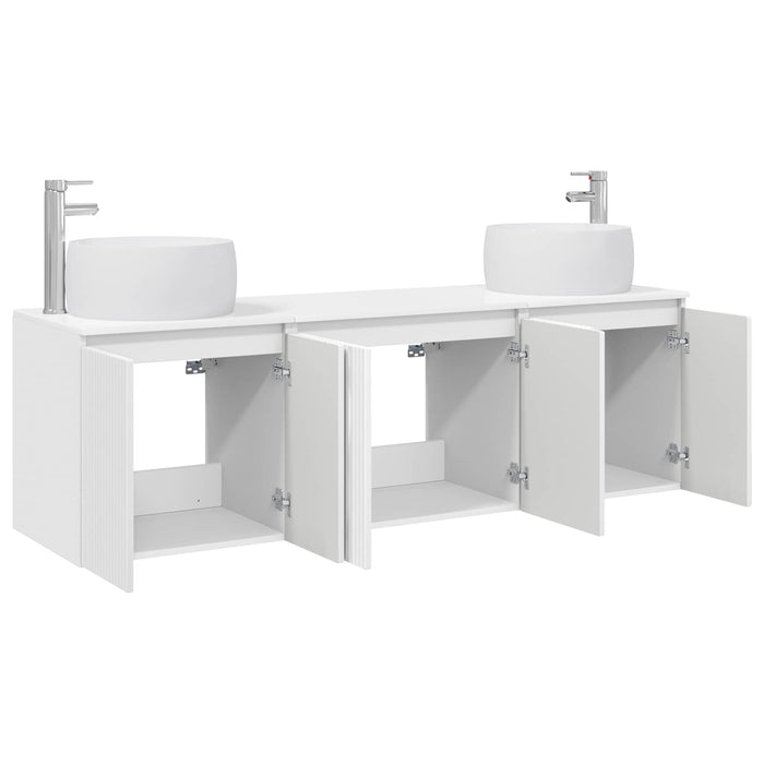 Set dulap baie 3 buc. Alb foarte lucios 49,5 x 44,5 x 66 cm WALTI