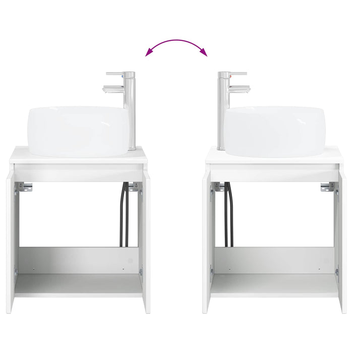 Set dulap baie 3 buc. Alb foarte lucios 49,5 x 44,5 x 66 cm WALTI