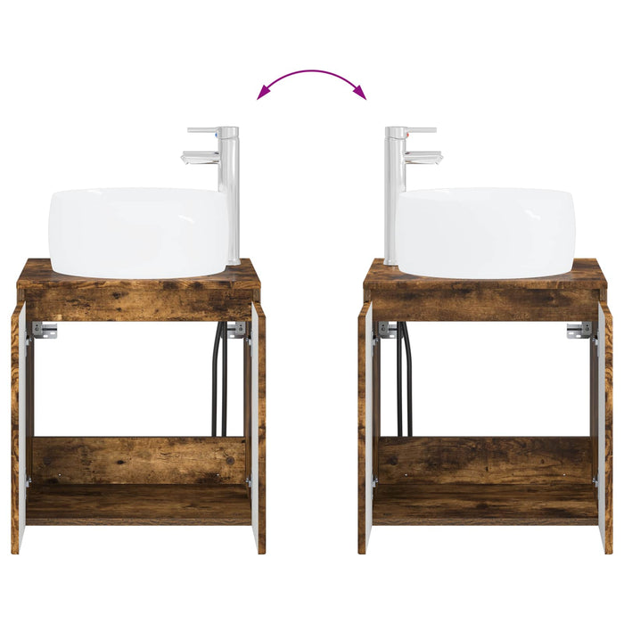 Set dulap baie 3 buc. Stejar fumuriu 49,5 x 44,5 x 66 cm WALTI