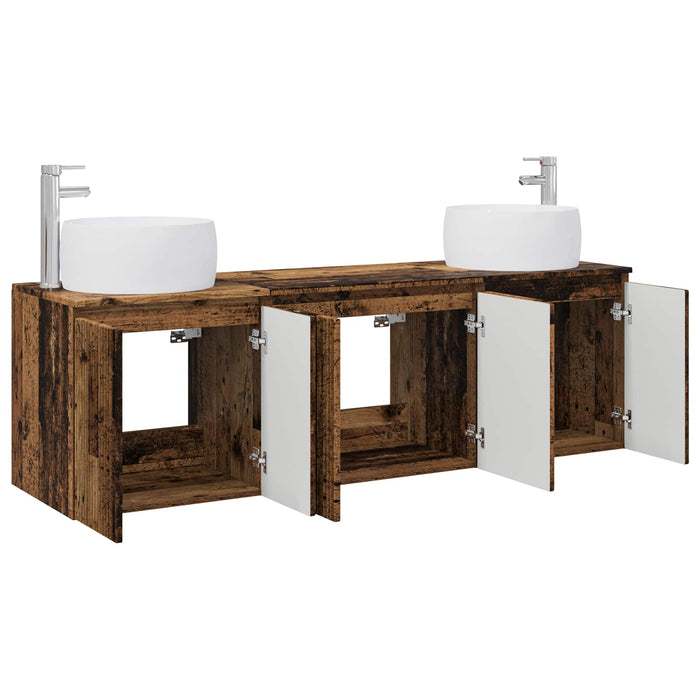 Set dulap baie 3 buc. Lemn vechi 49,5 x 44,5 x 66 cm WALTI